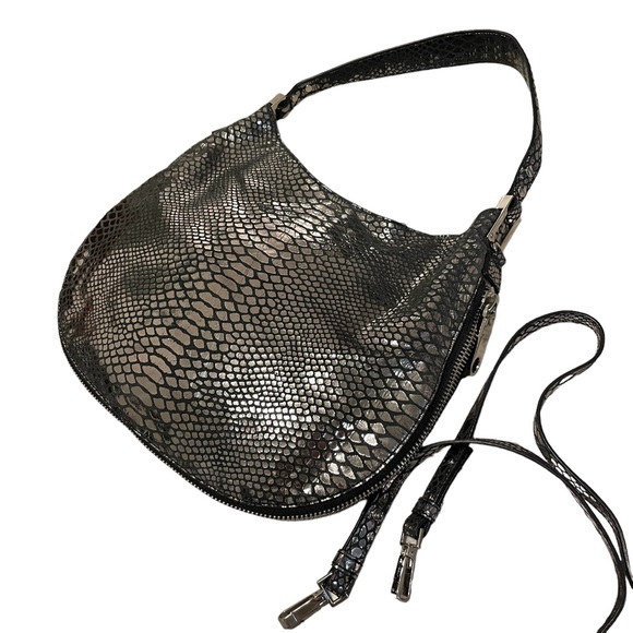MILLY Metallic Mirrored Python Expandable Hobo Bag - Picture 13 of 15